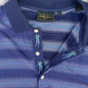 Bobby Jones Men's Navy and Light Blue Polo Shirt